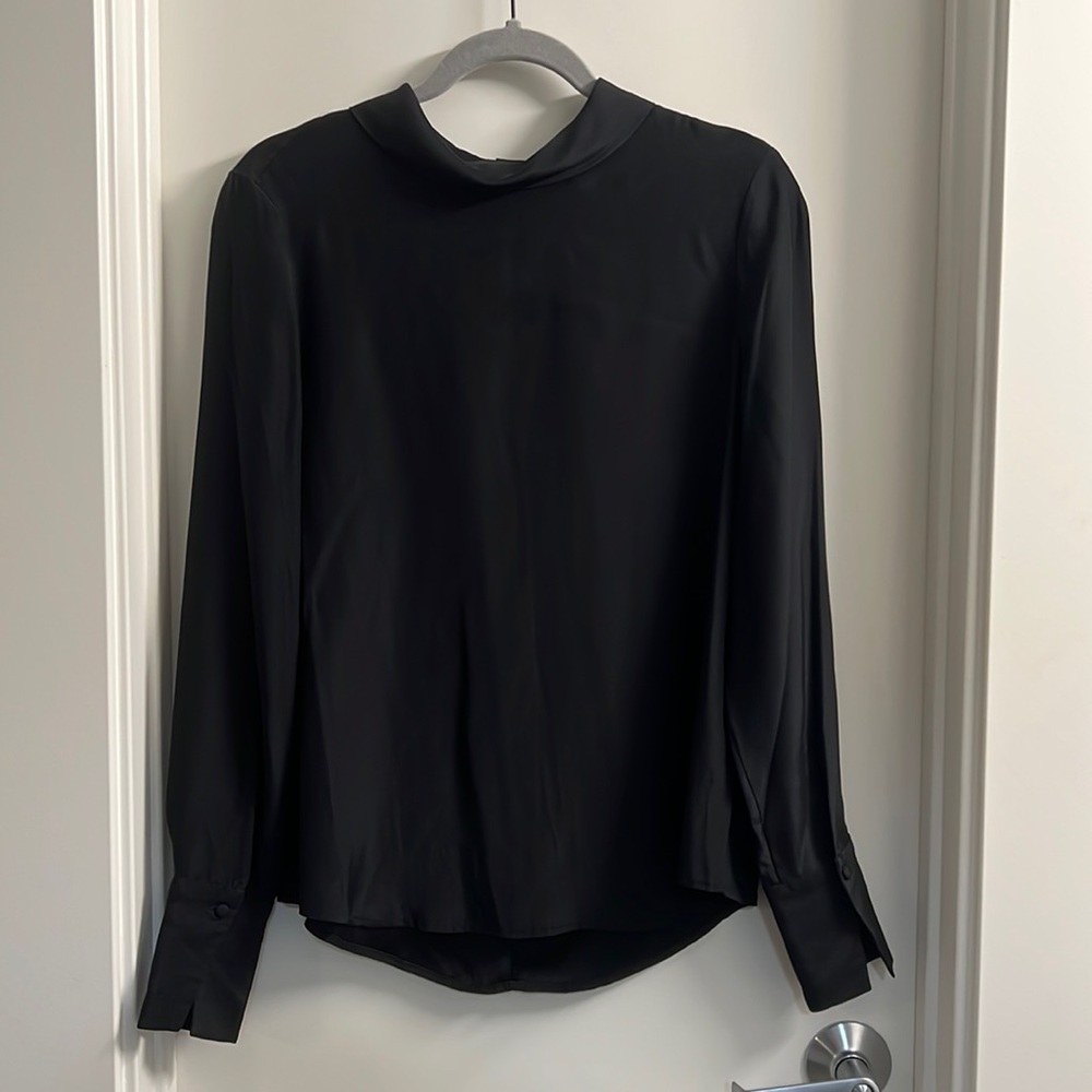 100% silk black top